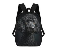 sinyumoney Sac À Dos Enfant, Cartable Black Poodle Dog Portrait Sac À Dos Grande Capacité Pour Élèves, Garçons, Filles, Adultes Et Adolescents 17inch