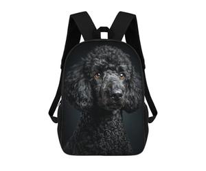 sinyumoney Sac À Dos Enfant, Cartable Black Poodle Dog Portrait Sac À Dos Grande Capacité Pour Élèves, Garçons, Filles, Adultes Et Adolescents 17inch