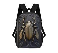 sinyumoney Sac À Dos Enfant, Cartable Bug Gold Dark Deco Sac À Dos Grande Capacité Pour Élèves, Garçons, Filles, Adultes Et Adolescents 17inch