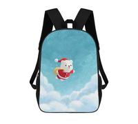 sinyumoney Sac À Dos Enfant, Cartable Christmas Bear Flying in The Sky Sac À Dos Grande Capacité Pour Élèves, Garçons, Filles, Adultes Et Adolescents 17inch