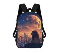 sinyumoney Sac À Dos Enfant, Cartable City Lion Moon Night Sky Sac À Dos Grande Capacité Pour Élèves, Garçons, Filles, Adultes Et Adolescents 17inch