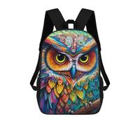 sinyumoney Sac À Dos Enfant, Cartable Colorful Abstract Owl Art-7 Sac À Dos Grande Capacité Pour Élèves, Garçons, Filles, Adultes Et Adolescents 17inch