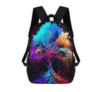 sinyumoney Sac À Dos Enfant, Cartable Colorful Abstract Tree Art-3 Sac À Dos Grande Capacité Pour Élèves, Garçons, Filles, Adultes Et Adolescents 17inch