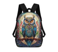 sinyumoney Sac À Dos Enfant, Cartable Colorful Artistic Owl Sac À Dos Grande Capacité Pour Élèves, Garçons, Filles, Adultes Et Adolescents 17inch