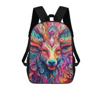 sinyumoney Sac À Dos Enfant, Cartable Colorful Deer Portrait-7 Sac À Dos Grande Capacité Pour Élèves, Garçons, Filles, Adultes Et Adolescents 17inch