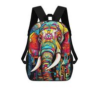 sinyumoney Sac À Dos Enfant, Cartable Colorful Elephant Artwork-25 Sac À Dos Grande Capacité Pour Élèves, Garçons, Filles, Adultes Et Adolescents 17inch