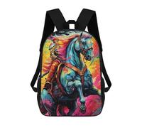 sinyumoney Sac À Dos Enfant, Cartable Colorful Horse Rider Artwork Sac À Dos Grande Capacité Pour Élèves, Garçons, Filles, Adultes Et Adolescents 17inch