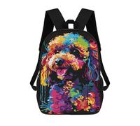 sinyumoney Sac À Dos Enfant, Cartable Colorful Poodle Art Print-4 Sac À Dos Grande Capacité Pour Élèves, Garçons, Filles, Adultes Et Adolescents 17inch