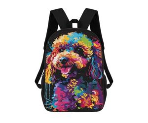 sinyumoney Sac À Dos Enfant, Cartable Colorful Poodle Art Print-4 Sac À Dos Grande Capacité Pour Élèves, Garçons, Filles, Adultes Et Adolescents 17inch