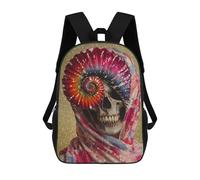 sinyumoney Sac À Dos Enfant, Cartable Colorful Skull Artwork Sac À Dos Grande Capacité Pour Élèves, Garçons, Filles, Adultes Et Adolescents 17inch