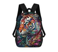 sinyumoney Sac À Dos Enfant, Cartable Colorful Tiger Artwork Sac À Dos Grande Capacité Pour Élèves, Garçons, Filles, Adultes Et Adolescents 17inch