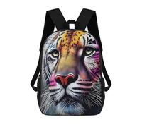 sinyumoney Sac À Dos Enfant, Cartable Colorful Tiger Portrait-22 Sac À Dos Grande Capacité Pour Élèves, Garçons, Filles, Adultes Et Adolescents 17inch