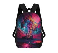 sinyumoney Sac À Dos Enfant, Cartable Colorful Tree in Fantasy Landscape Sac À Dos Grande Capacité Pour Élèves, Garçons, Filles, Adultes Et Adolescents 17inch