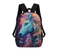 sinyumoney Sac À Dos Enfant, Cartable Colorful Unicorn Artwork Sac À Dos Grande Capacité Pour Élèves, Garçons, Filles, Adultes Et Adolescents 17inch
