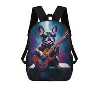 sinyumoney Sac À Dos Enfant, Cartable Cool Dog Playing Guitar Art Print-1 Sac À Dos Grande Capacité Pour Élèves, Garçons, Filles, Adultes Et Adolescents 17inch
