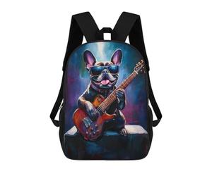 sinyumoney Sac À Dos Enfant, Cartable Cool Dog Playing Guitar Art Print-1 Sac À Dos Grande Capacité Pour Élèves, Garçons, Filles, Adultes Et Adolescents 17inch