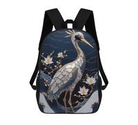 sinyumoney Sac À Dos Enfant, Cartable Crane Bird Kintsugi Art Sac À Dos Grande Capacité Pour Élèves, Garçons, Filles, Adultes Et Adolescents 17inch