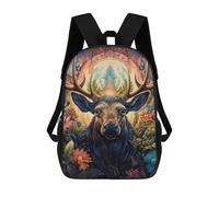 sinyumoney Sac À Dos Enfant, Cartable Enchanted Forest Deer Portrait -3 Sac À Dos Grande Capacité Pour Élèves, Garçons, Filles, Adultes Et Adolescents 17inch