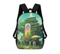 sinyumoney Sac À Dos Enfant, Cartable Enchanted Tower in Fantasy Land Sac À Dos Grande Capacité Pour Élèves, Garçons, Filles, Adultes Et Adolescents 17inch