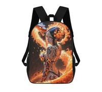 sinyumoney Sac À Dos Enfant, Cartable Fire Dragon & Woman Sac À Dos Grande Capacité Pour Élèves, Garçons, Filles, Adultes Et Adolescents 17inch