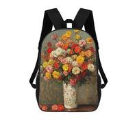 sinyumoney Sac À Dos Enfant, Cartable Floral Bouquet in Vase Painting Sac À Dos Grande Capacité Pour Élèves, Garçons, Filles, Adultes Et Adolescents 17inch