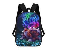 sinyumoney Sac À Dos Enfant, Cartable Fox Spirits in A Floral Glade Sac À Dos Grande Capacité Pour Élèves, Garçons, Filles, Adultes Et Adolescents 17inch