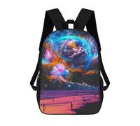 sinyumoney Sac À Dos Enfant, Cartable Galactic Beach Dreamscape Sac À Dos Grande Capacité Pour Élèves, Garçons, Filles, Adultes Et Adolescents 17inch