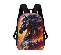 sinyumoney Sac À Dos Enfant, Cartable Galactic Horse Portrait Sac À Dos Grande Capacité Pour Élèves, Garçons, Filles, Adultes Et Adolescents 17inch