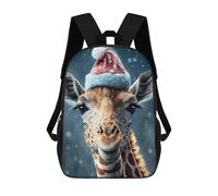 sinyumoney Sac À Dos Enfant, Cartable Giraffe in Santa Hat Sac À Dos Grande Capacité Pour Élèves, Garçons, Filles, Adultes Et Adolescents 17inch