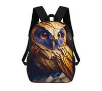 sinyumoney Sac À Dos Enfant, Cartable Golden Polygon Owl Sculpture Sac À Dos Grande Capacité Pour Élèves, Garçons, Filles, Adultes Et Adolescents 17inch