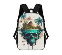 sinyumoney Sac À Dos Enfant, Cartable Island Skull Reflection Sac À Dos Grande Capacité Pour Élèves, Garçons, Filles, Adultes Et Adolescents 17inch