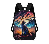 sinyumoney Sac À Dos Enfant, Cartable Magical Night Cat -1 Sac À Dos Grande Capacité Pour Élèves, Garçons, Filles, Adultes Et Adolescents 17inch