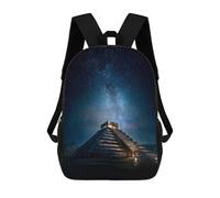 sinyumoney Sac À Dos Enfant, Cartable Mayan Pyramid Under Stars -1 Sac À Dos Grande Capacité Pour Élèves, Garçons, Filles, Adultes Et Adolescents 17inch
