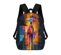 sinyumoney Sac À Dos Enfant, Cartable Moisky Self-Portrait - Abstract Geometric Vision Sac À Dos Grande Capacité Pour Élèves, Garçons, Filles, Adultes Et Adolescents 17inch