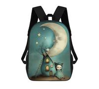sinyumoney Sac À Dos Enfant, Cartable Moonlit Whimsy A Nighttime Fantasy Sac À Dos Grande Capacité Pour Élèves, Garçons, Filles, Adultes Et Adolescents 17inch