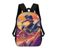 sinyumoney Sac À Dos Enfant, Cartable Motorcycle in Space Sac À Dos Grande Capacité Pour Élèves, Garçons, Filles, Adultes Et Adolescents 17inch
