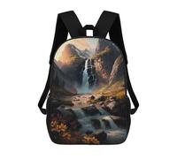 sinyumoney Sac À Dos Enfant, Cartable Mountain Waterfall Serenity Sac À Dos Grande Capacité Pour Élèves, Garçons, Filles, Adultes Et Adolescents 17inch