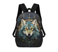 sinyumoney Sac À Dos Enfant, Cartable Native Wolf Portrait Sac À Dos Grande Capacité Pour Élèves, Garçons, Filles, Adultes Et Adolescents 17inch