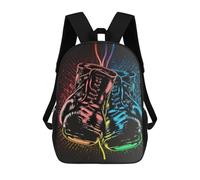 sinyumoney Sac À Dos Enfant, Cartable Neon Boxing Gloves Artwork Sac À Dos Grande Capacité Pour Élèves, Garçons, Filles, Adultes Et Adolescents 17inch