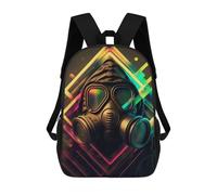sinyumoney Sac À Dos Enfant, Cartable Neon Gas Mask Artwork -2 Sac À Dos Grande Capacité Pour Élèves, Garçons, Filles, Adultes Et Adolescents 17inch