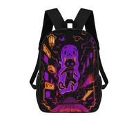 sinyumoney Sac À Dos Enfant, Cartable Neon Ghost Cat Street Art Sac À Dos Grande Capacité Pour Élèves, Garçons, Filles, Adultes Et Adolescents 17inch