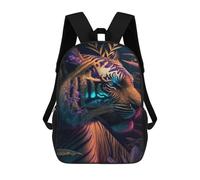 sinyumoney Sac À Dos Enfant, Cartable Neon Tiger in Jungle Sac À Dos Grande Capacité Pour Élèves, Garçons, Filles, Adultes Et Adolescents 17inch