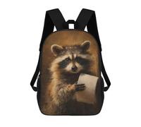 sinyumoney Sac À Dos Enfant, Cartable Raccoon Holding Toilet Paper-6 Sac À Dos Grande Capacité Pour Élèves, Garçons, Filles, Adultes Et Adolescents 17inch