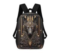 sinyumoney Sac À Dos Enfant, Cartable Regal Wolf Portrait -1 Sac À Dos Grande Capacité Pour Élèves, Garçons, Filles, Adultes Et Adolescents 17inch