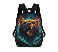 sinyumoney Sac À Dos Enfant, Cartable Roaring Bear Illustration -1 Sac À Dos Grande Capacité Pour Élèves, Garçons, Filles, Adultes Et Adolescents 17inch