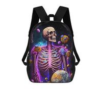sinyumoney Sac À Dos Enfant, Cartable Skeleton in Space -1 Sac À Dos Grande Capacité Pour Élèves, Garçons, Filles, Adultes Et Adolescents 17inch