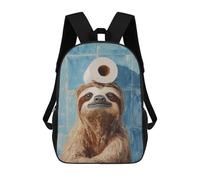 sinyumoney Sac À Dos Enfant, Cartable Sloth with Toilet Paper on Head-2 Sac À Dos Grande Capacité Pour Élèves, Garçons, Filles, Adultes Et Adolescents 17inch