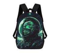 sinyumoney Sac À Dos Enfant, Cartable Space Horror Astronaut Skull Art Sac À Dos Grande Capacité Pour Élèves, Garçons, Filles, Adultes Et Adolescents 17inch