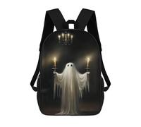 sinyumoney Sac À Dos Enfant, Cartable Spooky Ghost in Candlelit Room Sac À Dos Grande Capacité Pour Élèves, Garçons, Filles, Adultes Et Adolescents 17inch
