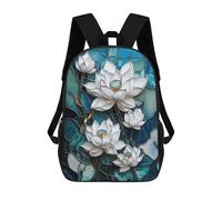 sinyumoney Sac À Dos Enfant, Cartable Stained Glass Lotus Flowers Sac À Dos Grande Capacité Pour Élèves, Garçons, Filles, Adultes Et Adolescents 17inch